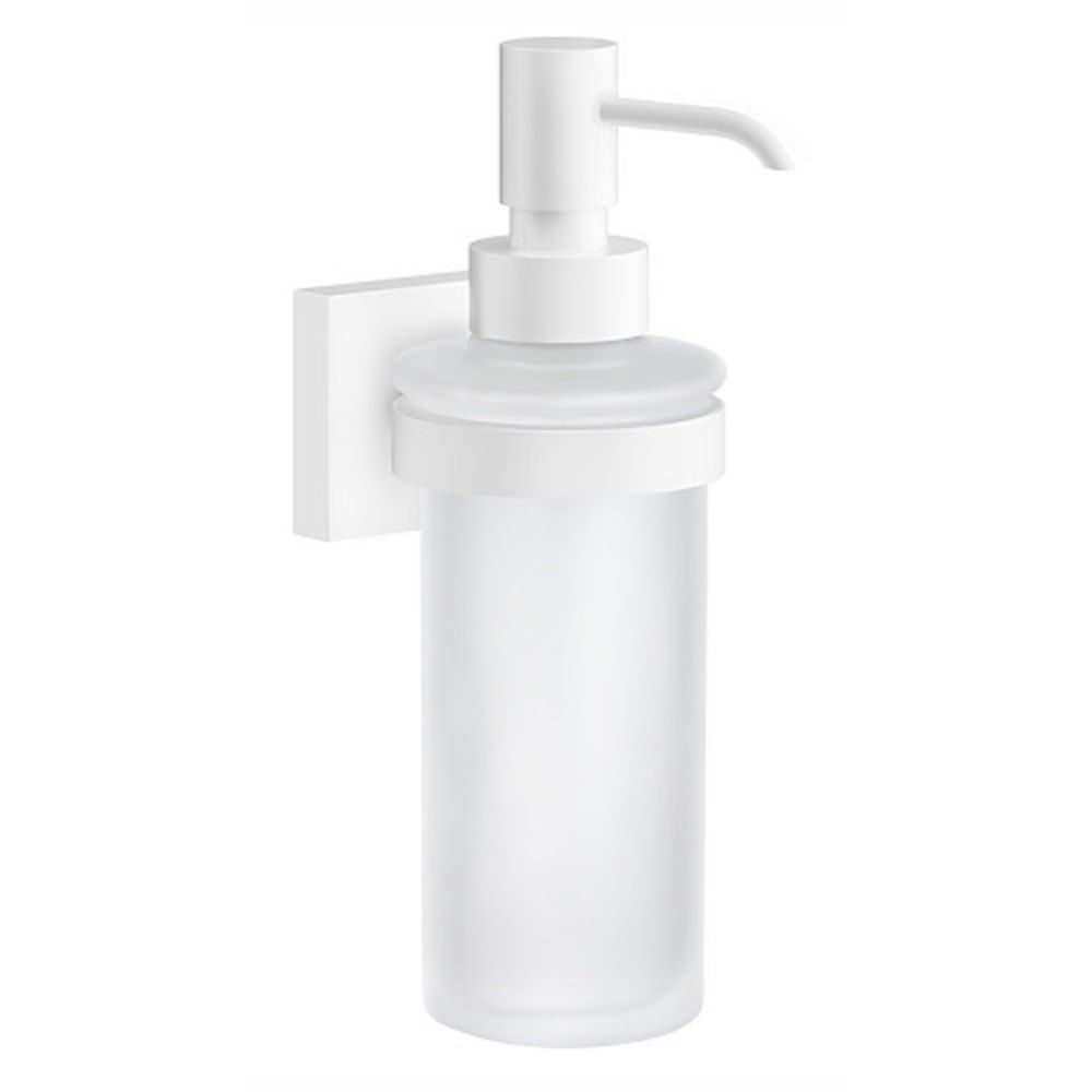 Smedbo RX369 House - Soap Dispenser, White Holder/Frosted glass, Height 180 mm